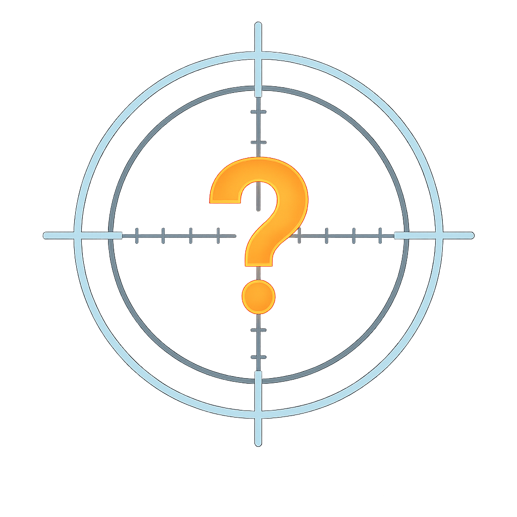 The Uncertainty Gap -- crosshair with question mark